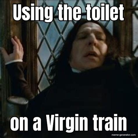 peeing on a virgin train meme generator