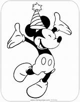 Mickey Mouse Coloring Birthday Pages Disneyclips Cheering sketch template