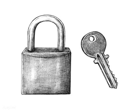 lock  key drawing