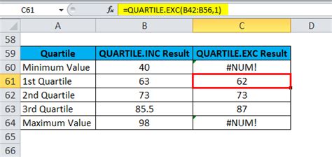 quartile  excel formula examples   quartile function