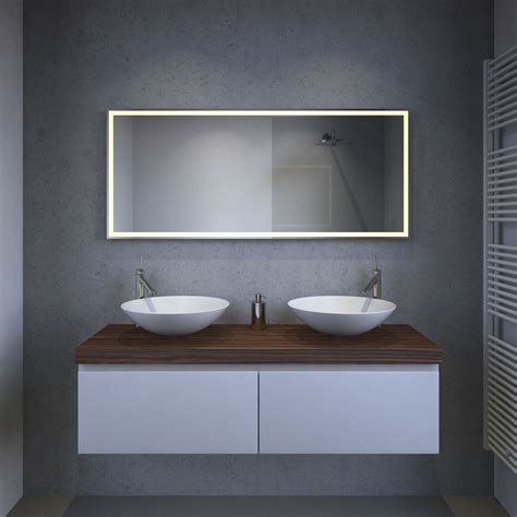 luxe design badkamer spiegel met verlichting verwarming en sensor  cm designspiegels