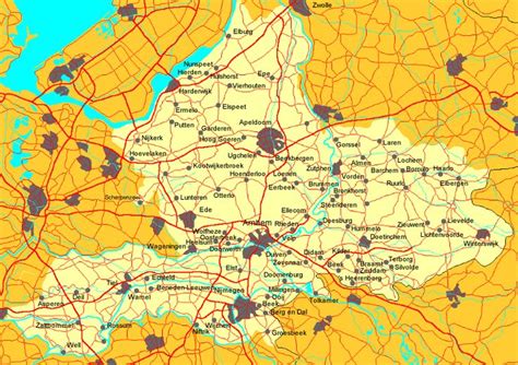 map  gelderland nederland bezienswaardigheden plaatsen