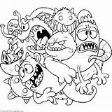 Coloring Pages Funny Monster Cartoon Monsters Choose Board sketch template