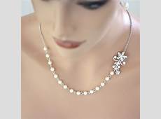 Pearl Bridal Necklace Vintage Wedding Rhinestone by LuluSplendor