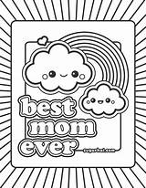 Coloring Mom Pages Ever Kawaii Printable Birthday Happy Thank Sheets Colouring Dad Mothers Cute Mother Drawing Color Print Sugarhai Food sketch template