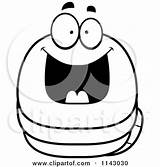 Worm Scared Chubby Cartoon Grinning Clipart Cory Thoman Outlined Coloring Vector 2021 sketch template
