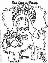 Rosary Coloring Catholic Kolorowanki Rosario Virgen St Różaniec Hail Pray Kolorowanka Maryja Fatima Sorrows Rosenkranz Religia Guadalupe Sztuka Thecatholickid Praying sketch template