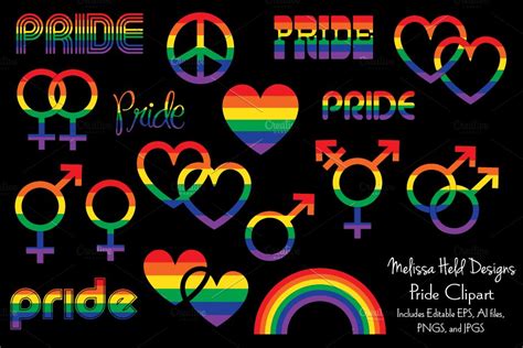 gradient rainbow pride clipart pre designed photoshop graphics