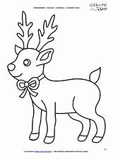 Reindeer Coloring Cute Christmas Pages sketch template