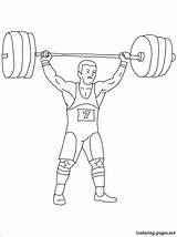 Coloring Weightlifting Pages Lifting Weight Drawing Getdrawings Getcolorings Color sketch template