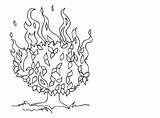 Bush Burning Moses Coloring Pages Template Story Pencil Drawing Netart Getdrawings sketch template