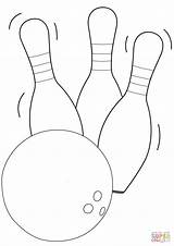 Coloring Pins Ball Pages Bowling Printable Bowl sketch template