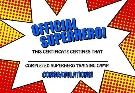 superhero certificate template printable printable word searches