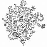 Coloring Drawn Pattern Book Nature Pages Vector Hand Curl Doodle Sketchy Ornamental Adults Decorative sketch template