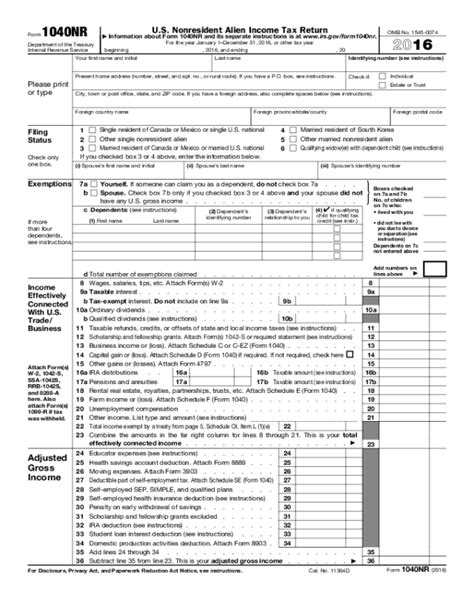 Form 1040nr Edit Fill Sign Online Handypdf