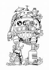 Coloring Pages Complex Teens Adults Robot Kids sketch template
