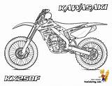 Coloring Dirt Bike Kawasaki Yescoloring Kx250f Rider Fierce sketch template
