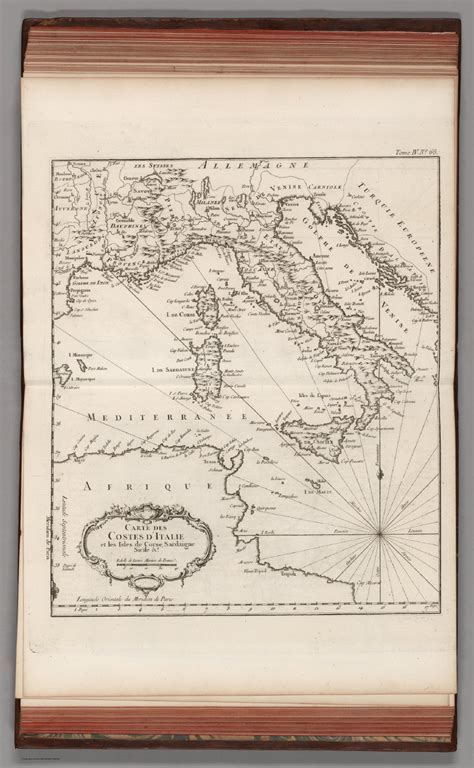 carte des costes ditalie  les isles de corse sardaigne sicile  bellin jacques nicolas