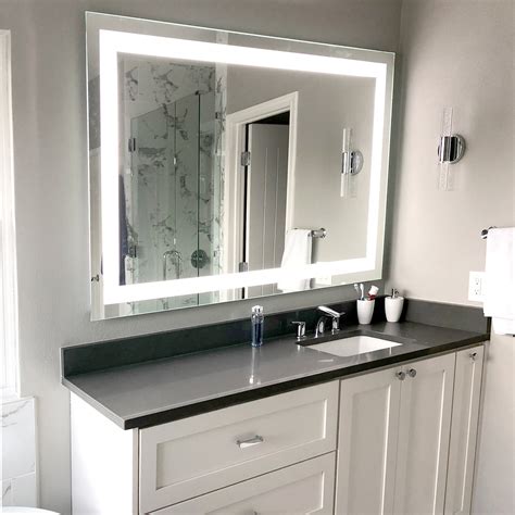 Front Lighted Led Bathroom Vanity Mirror 60 X 36 Rectangular