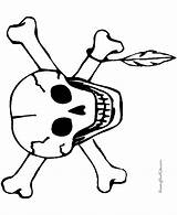 Coloring Pages Skeleton Halloween Scary sketch template