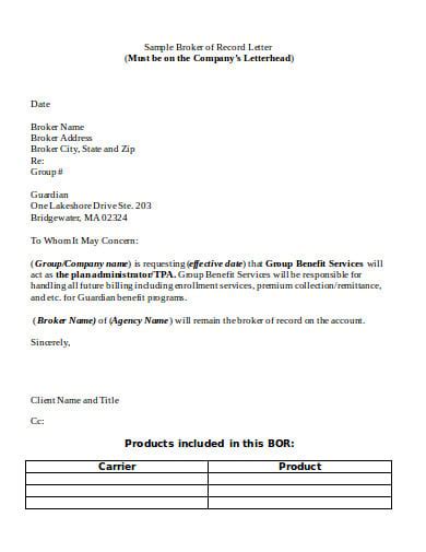 agency  record letter templates