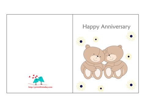 anniversary card printable  printable world holiday