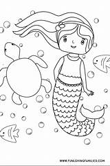 Sheets Funlovingfamilies Mermaids Kid Enjoyable sketch template