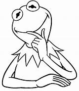 Kermit Frog Coloring Pages Thinking Muppets Drawing Show Muppet Hearts Clipartmag sketch template