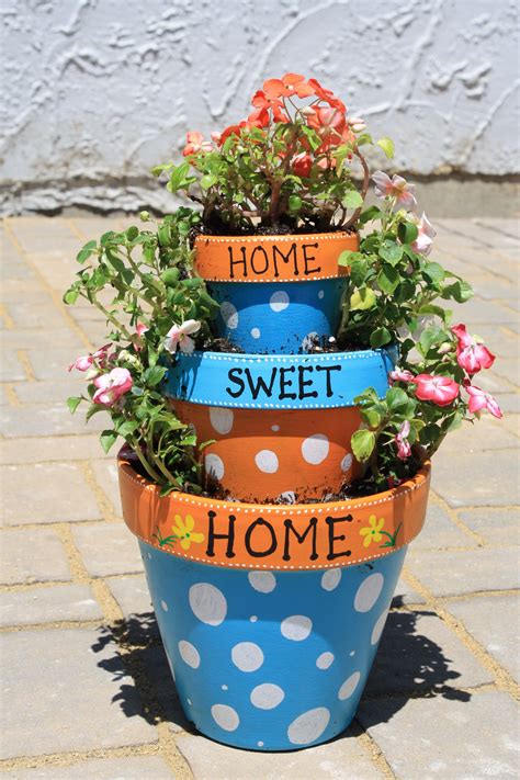 tiered planter ideas    easily   clay pots