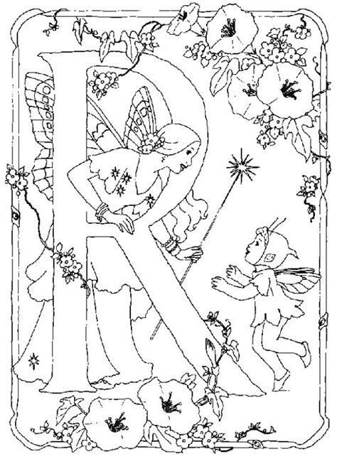 alphabet fairies  coloring pages  pinterest