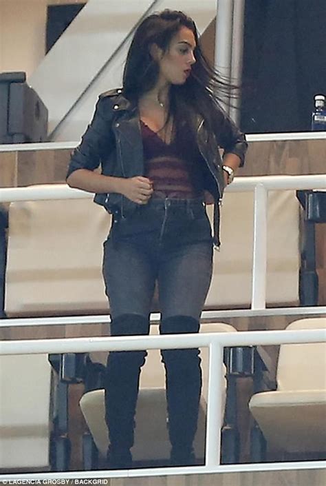pregnant georgina rodriguez seen at real madrid match daily mail online