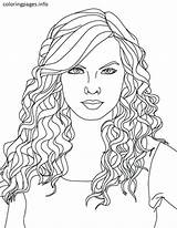 Coloring Pages Hair Taylor Swift Girl Hairstyle Printable Portrait Country Singer Colorings Coloring4free Color Sheets Kids Adult People Book Getcolorings sketch template