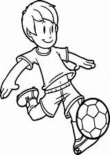 Boy Cartoon Playing Football Drawing Coloring Kids Pages Ball Boys Soccer Kid Drawings Easy Sketch Getdrawings Girls Cute Color Choose sketch template
