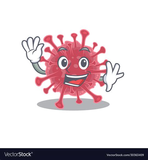 coronavirus disease cartoon  waving hand vector image