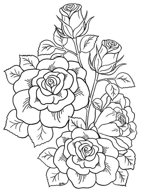 rose coloring pages tattoo coloring book printable flower coloring pages