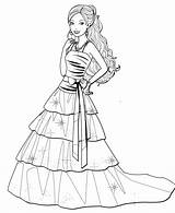 Coloring Pages Dress Fashion Girls Girl Barbie Dresses Drawing Model Little Printable Beautiful Print Colouring Sheets Adult Color Vintage Book sketch template