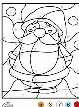Santa Number Color Christmas Coloring Colour Kids доску выбрать Pages Sheets Bmg Club Info Music sketch template
