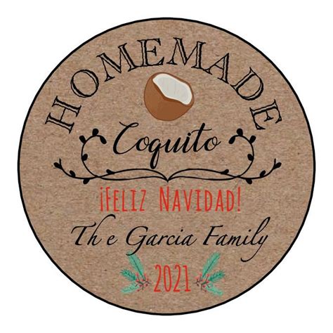 coquito labels holiday personalized homemade coquito etsy