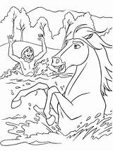 Spirit Coloring Pages Horse River Stallion Cimarron Little Creek Kleurplaten Paard Color Gif Tekeningen Print Gratis Etalon Plaines Des Dieren sketch template