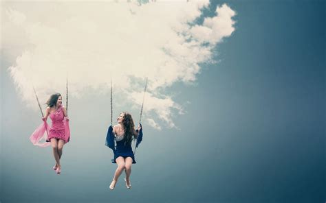 無料画像 空 雲 ドレス 女の子 喜び 笑い 鎖 楽しい スイング 写真 青 ピンク 大気現象 スナップショット