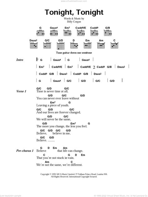 pumpkins tonight tonight sheet music for guitar chords [pdf]