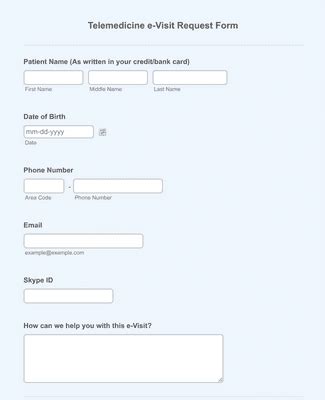 telemedicine  visit request form template jotform
