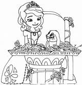 Sofia Coloring First Pages Princess Disney Preschool Ivy Clover Bunny Ribbon Blue Curse sketch template