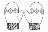 Gloves Mitten Mittens Clipart Coloring Outline Scarf Clip Template Pages Winter Cliparts Clothes January Kindergarten Crafts Coloured Mitt Library Tree sketch template