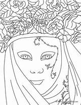 Coloring Pages Masks Venetian Colouring sketch template