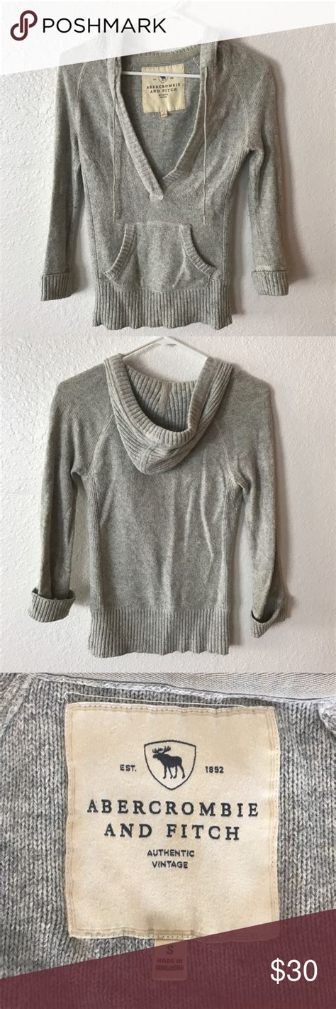 Abercrombie And Fitch Grey Hooded Sweater Sweaters Hooded Sweater