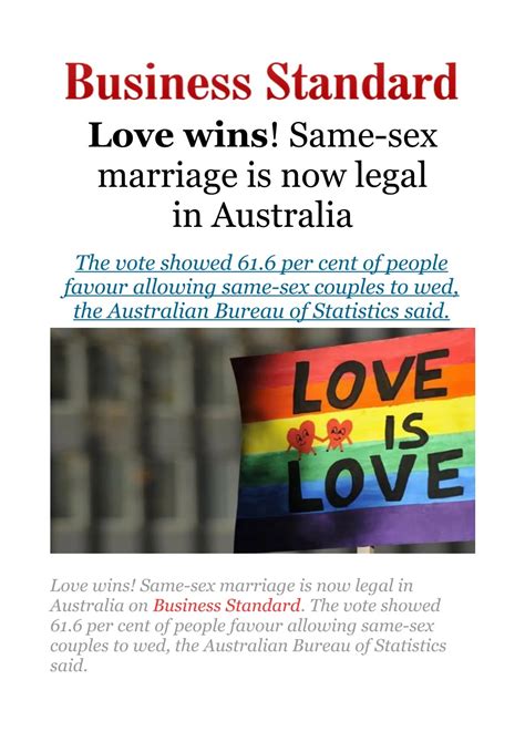 Ppt Love Wins Same Sex Marriage Is Now Legal In Australia Powerpoint