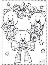 Orsetti Beertjes Colorare Disegni Kerst Bambini Pequenos Ursos Ghirlanda Nukleuren Pubblicità Pintando Advertentie Publicidade sketch template