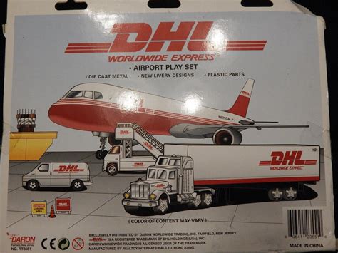 dhl worldwide express airport play set die cast metal  plastic parts rare
