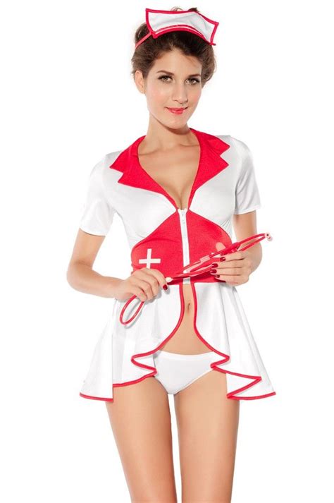 white and red sexy nurse costume set nurse costumes pinterest pin up nurse sexy and sexy